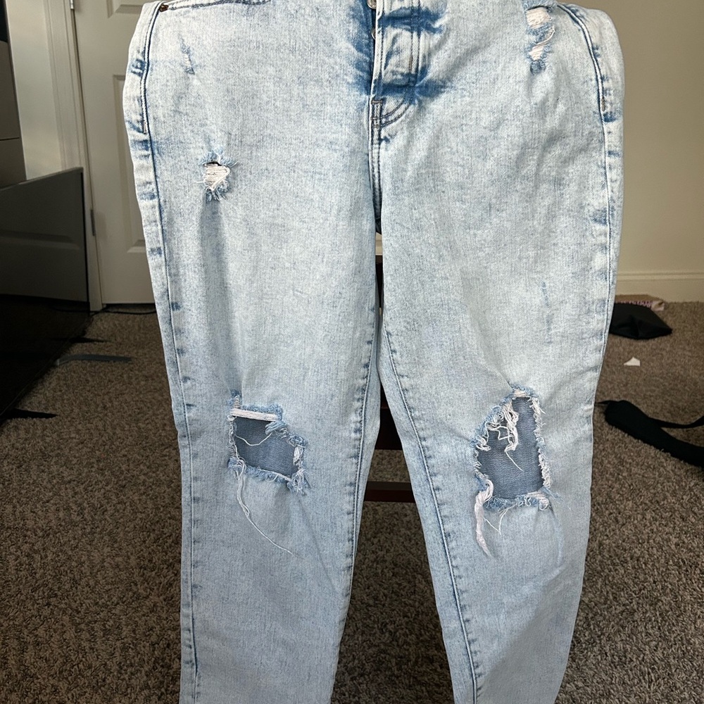 Old Navy Light Blue Distressed Boyfriend Jeans